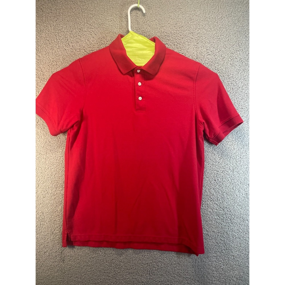 Croft & Barrow Womens Red Polo Shirt Top Classic Large Short Slv. Cotton Stretch